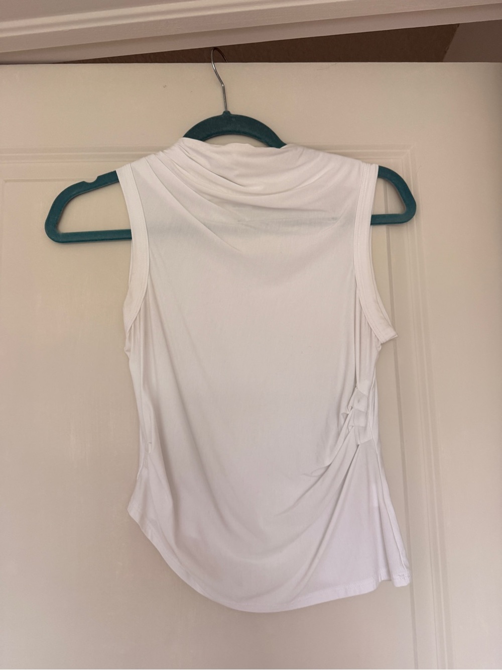 The Line By K - Sleeveless White Draped Cowl Neck Top